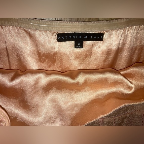 Antonio Melani Peach Eyelet Embroidered Dress Cotton/Silk Blend size 2 NWOT - Picture 7 of 7